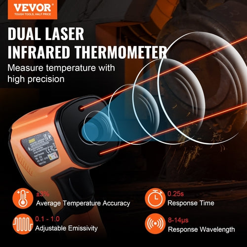 Infrared Thermometer, -40~2732°F Dual Laser Temperature Gun