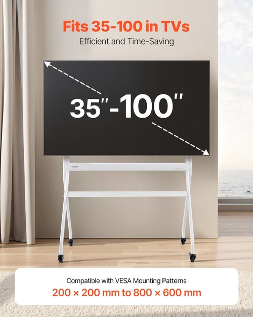 Rolling TV Stand, Mobile TV Cart for 35-100 Inch LED/LCD/OLED