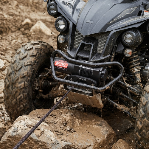 1587 kg Electric Winch, 12V DC ATV/UTV Winch with Φ5.5 mm x 10 m